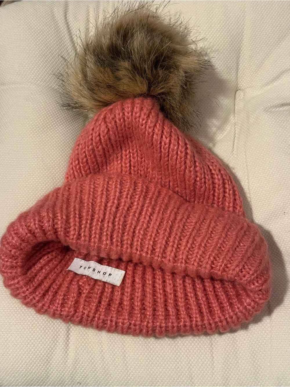 Topshop Knitted PomPom Beanie